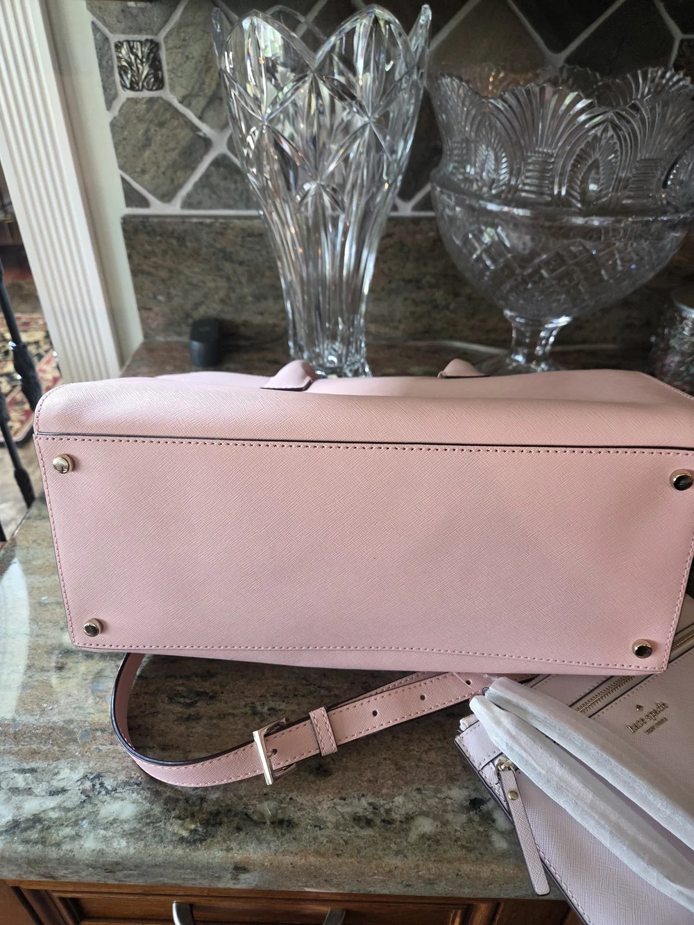 kate spade Pink Saffiano Satchel with Wristlet